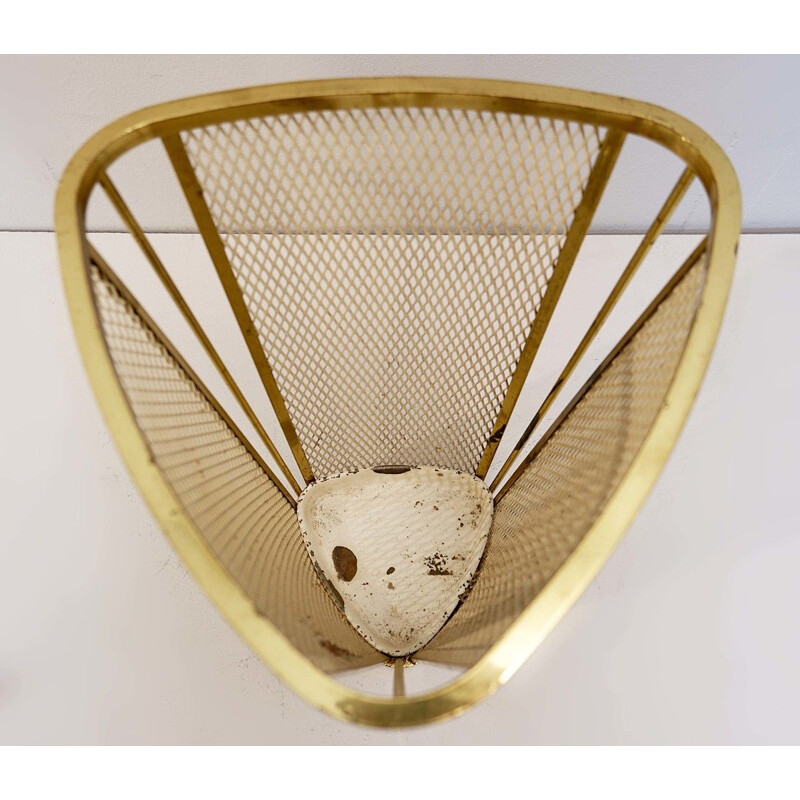 Vintage brass and steel umbrella stand, Italy 1960