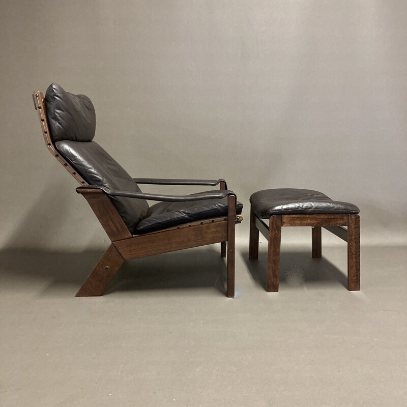 Vintage Relax armchair and ottoman Sigurd Ressell 1960