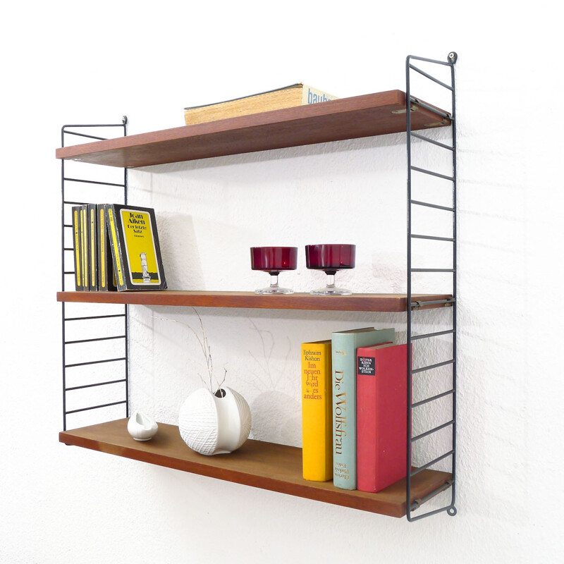 Modular shelving system in teak, Nisse STRINNING - 1950s