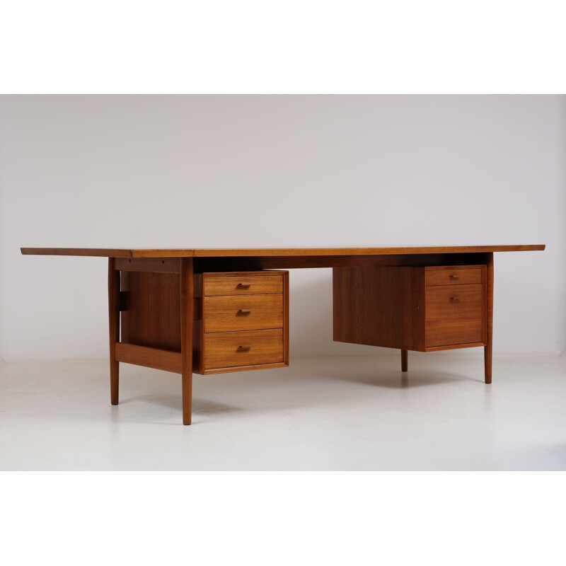 Large Vintage Teak Vintage Desk by Arne Vodder 1960