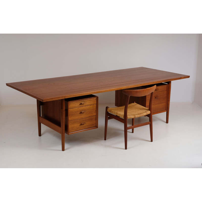 Large Vintage Teak Vintage Desk by Arne Vodder 1960