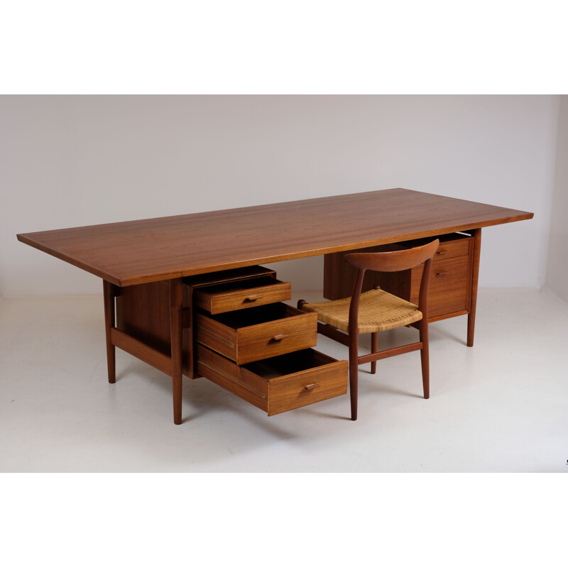 Large Vintage Teak Vintage Desk by Arne Vodder 1960