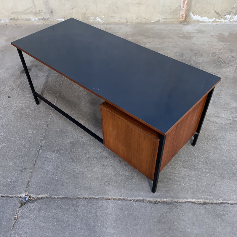 Bureau vintage teck et formica Paul Geoffroy 1950