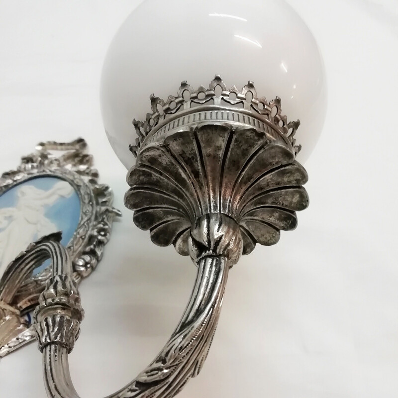 Vintage Metalic silver wall lamp 