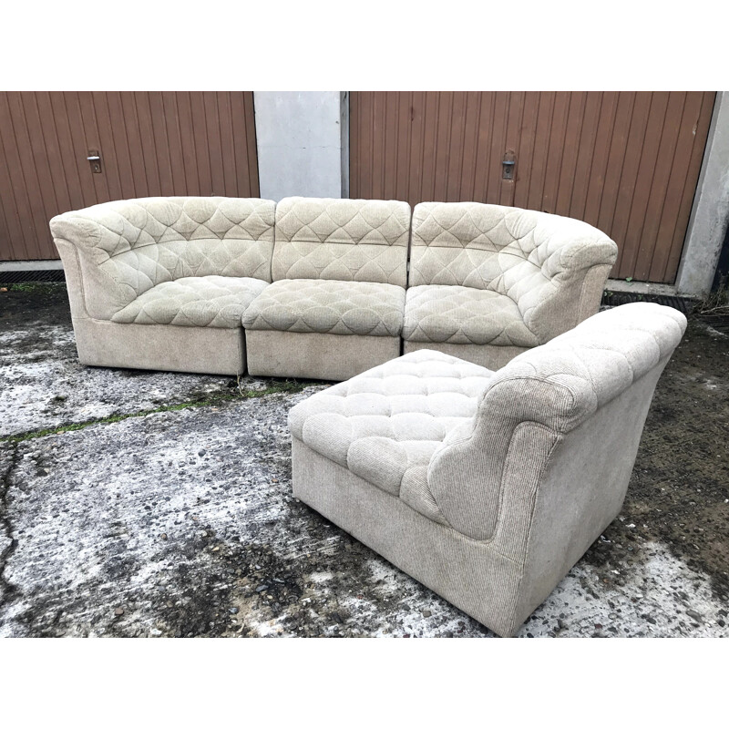 Vintage-Sofa und Sessel modulares Ensemble Laauser 1960