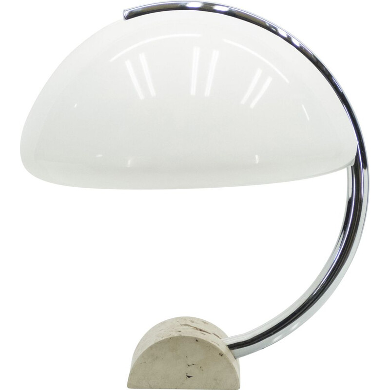 Vintage chrome travertine lamp by Elio Martinelli, Italy 1960