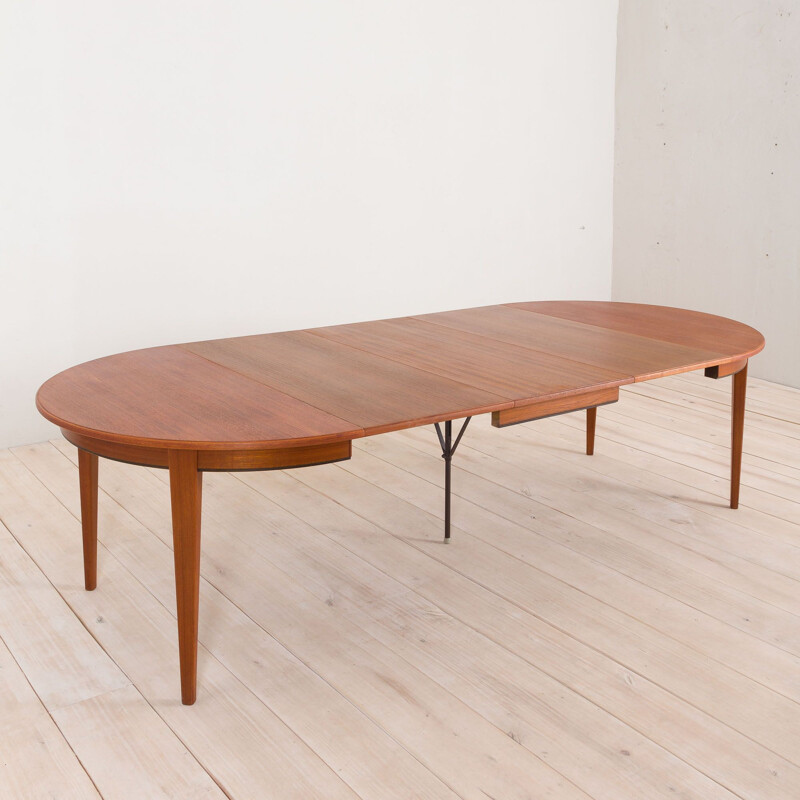 Vintage extension teak dining table Model 55 Omann Jun  Denmark 1960s