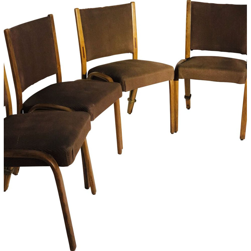Suite of 4 vintage Bow-wood Steiner chairs