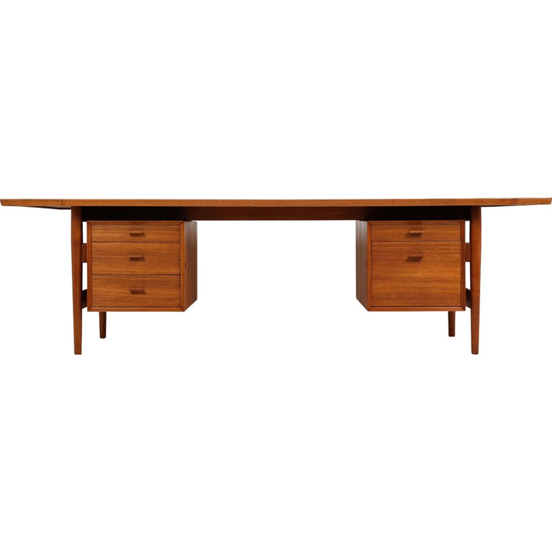 Large Vintage Teak Vintage Desk by Arne Vodder 1960