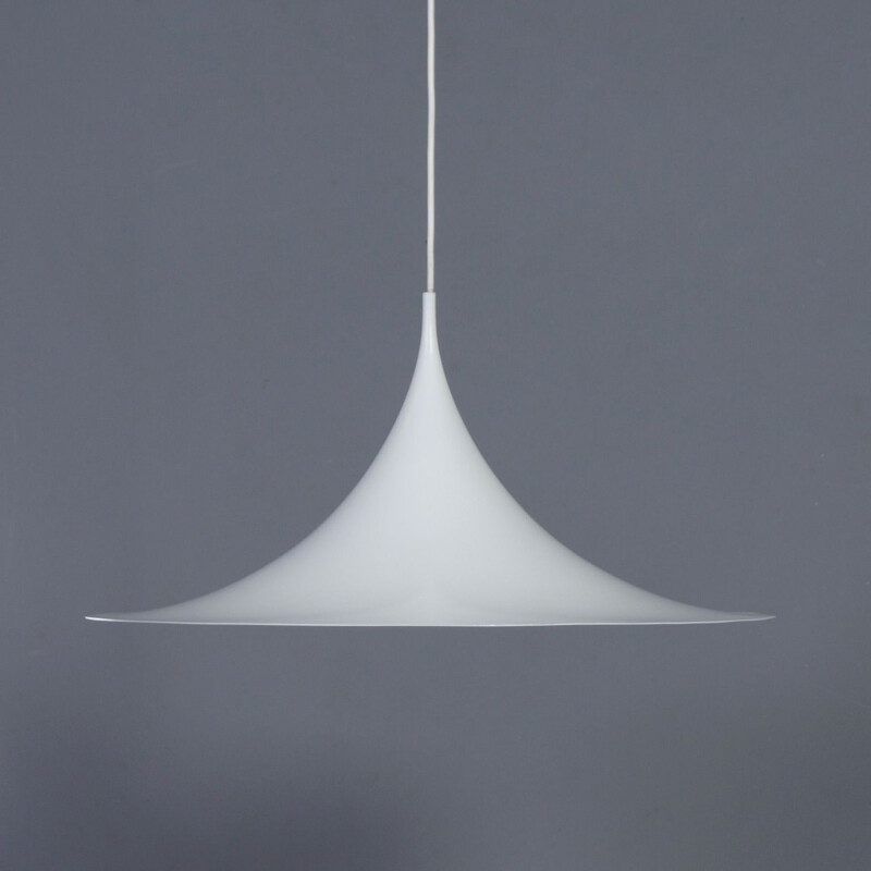 Lámpara colgante vintage blanca de Bonderup y Thorup para Fog Morup, 1960