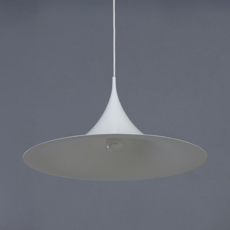 Vintage witte hanglamp van Bonderup en Thorup voor Fog Morup, 1960