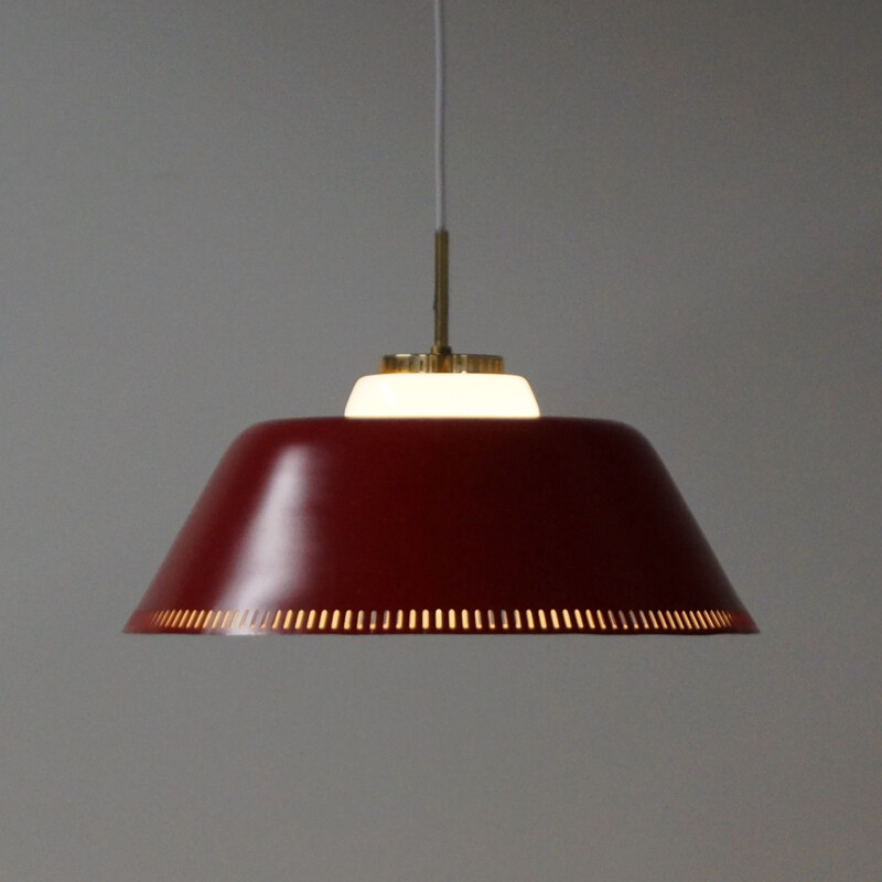 Suspension Vintage Red de Bent Karlby pour Lyfa, Danemark 1960