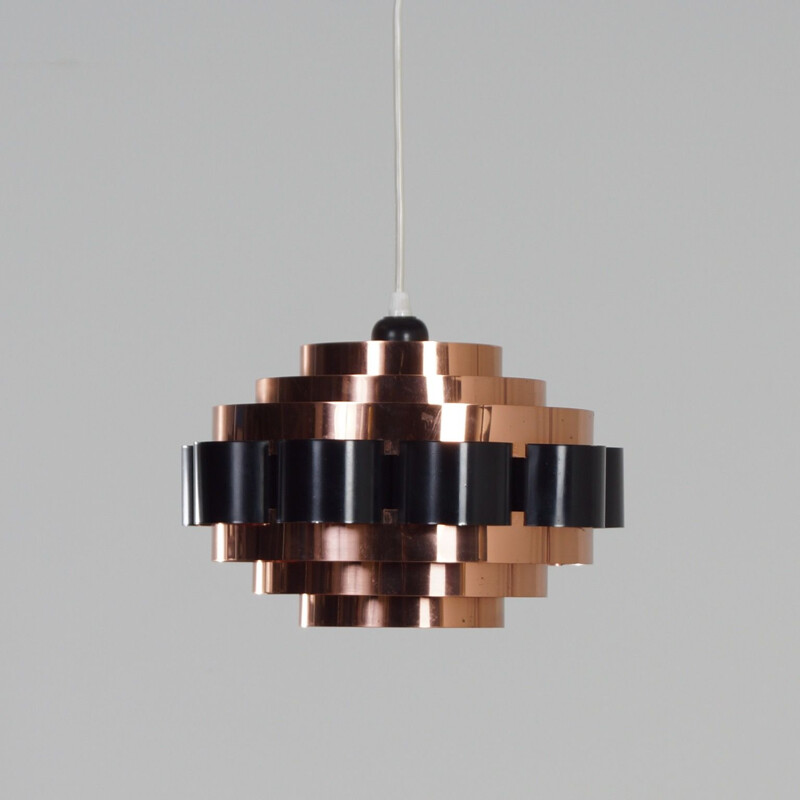 Vintage Pendant Copper  by Werner Schou for Coronell Elektro, Denmark 1970s