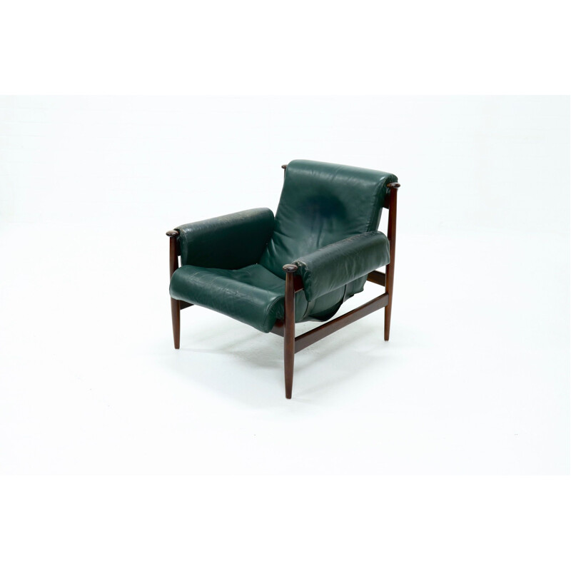 Fauteuil Amiral vintage Easy Chair de Ire Möbler Eric Merthen Rosewood Suède 1960