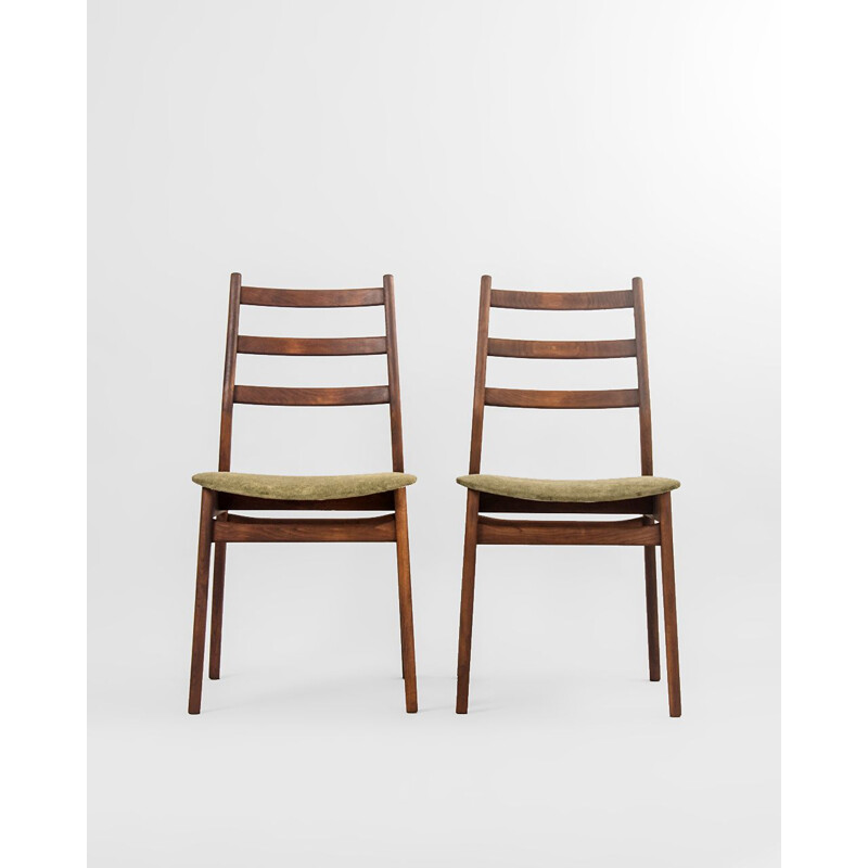 Set of 6 vintage Walnut Dining Chairs,Danish  1960s
