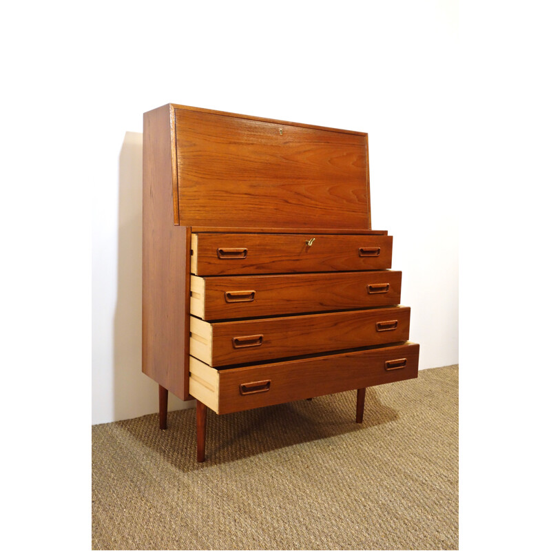 Secrétaire vintage en Palissandre d'Arne Wahl Iversen scandinave 1960