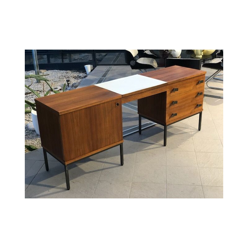 Vintage Rosewood desk by Antoine Philippon & Jacqueline Lecoq, 1960