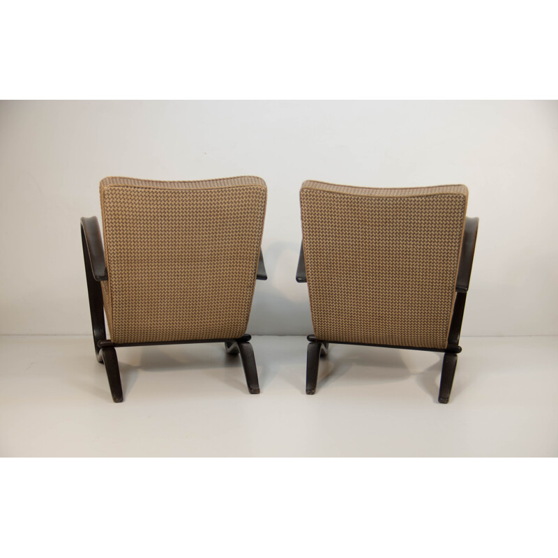 Pair of vintage Armchairs H 269 by Jindrich Halabala, Art Deco 1940s