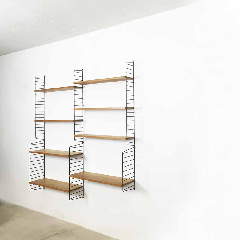 Modular String oak shelving system, Nisse STRINNING - 1960s