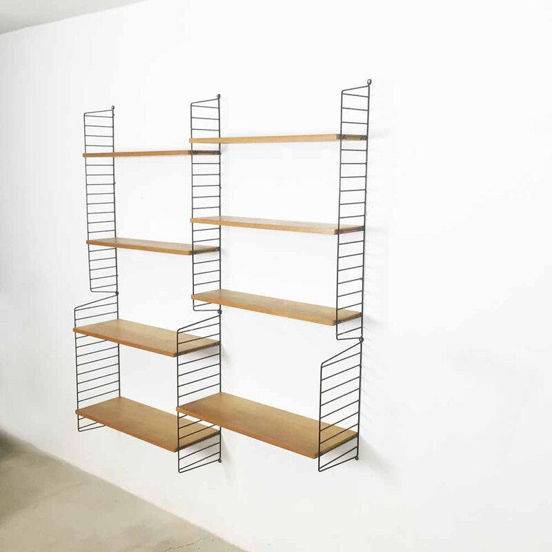 Modular String oak shelving system, Nisse STRINNING - 1960s