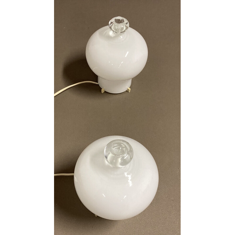 Pair of vintage glass lamps 1960