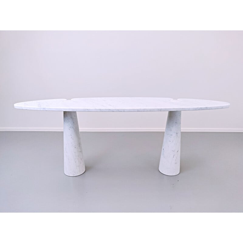 Vintage white marble console by Angelo Mangiarotti 