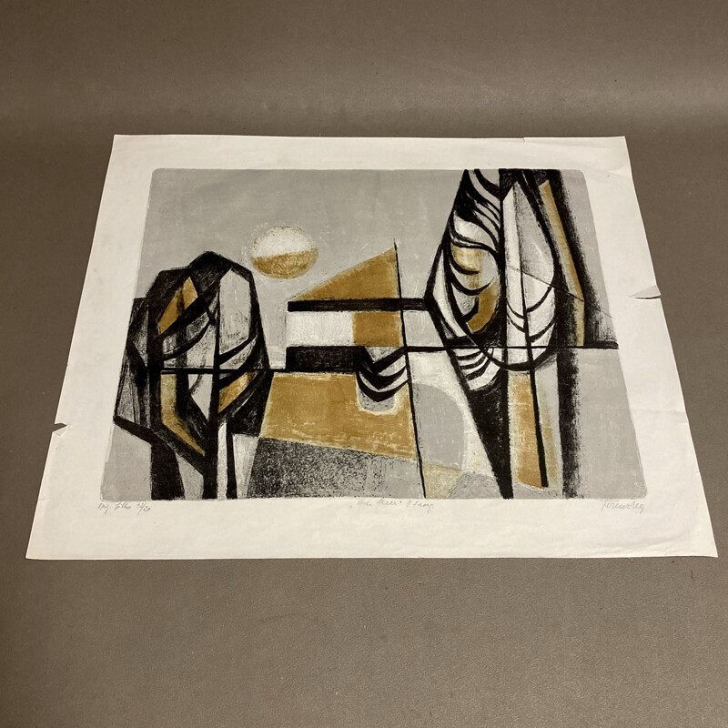 Lithographie vintage, Albert Ferenz 1950
