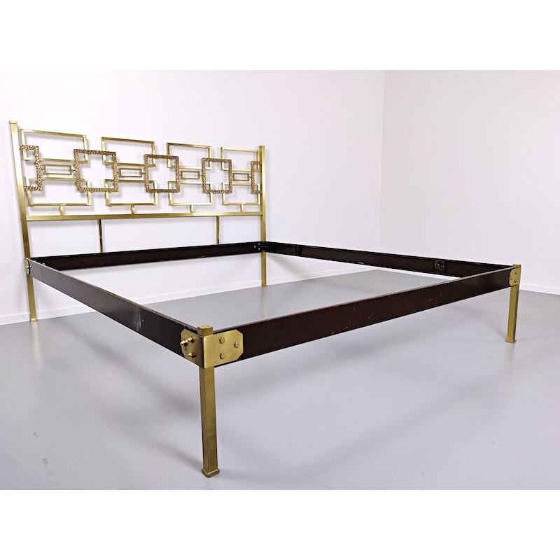 Vintage Brass Bed by Luciano Frigerio, 1970s