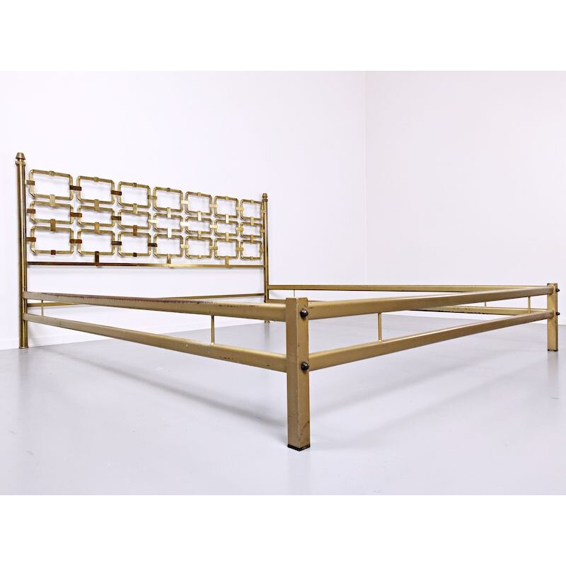 Letto vintage in ottone di Luciano Frigerio 1970