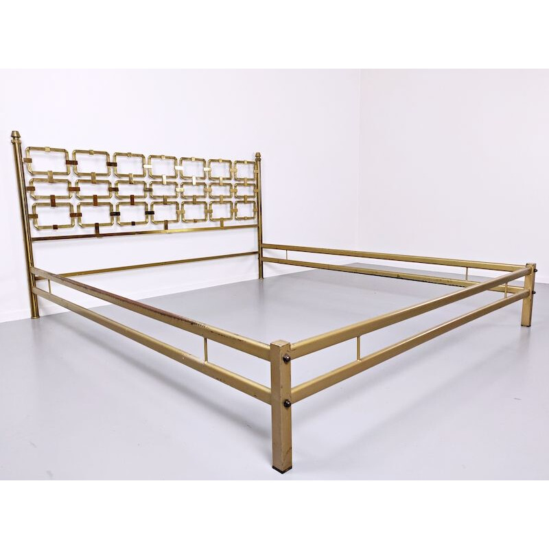 Vintage Brass Bed by Luciano Frigerio, 1970s