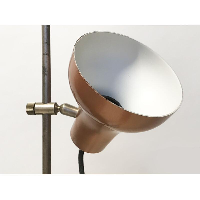 Mid-Century Black & Copper Spotlight Floor Lamp