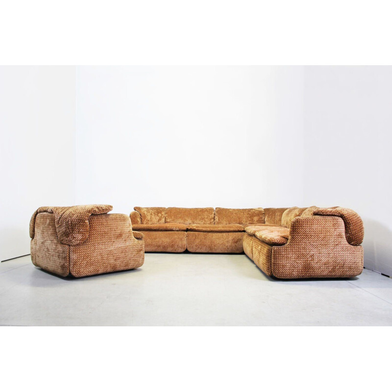 Vintage Confidential 5-seater sofa & armchair, Alberto Rosselli for Saporiti