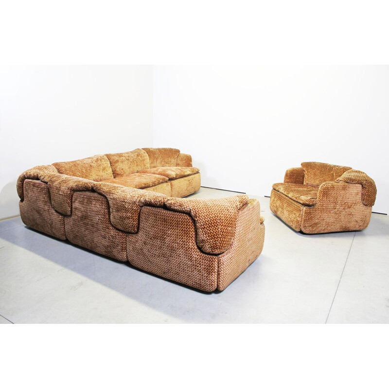 Vintage Confidential 5-seater sofa & armchair, Alberto Rosselli for Saporiti