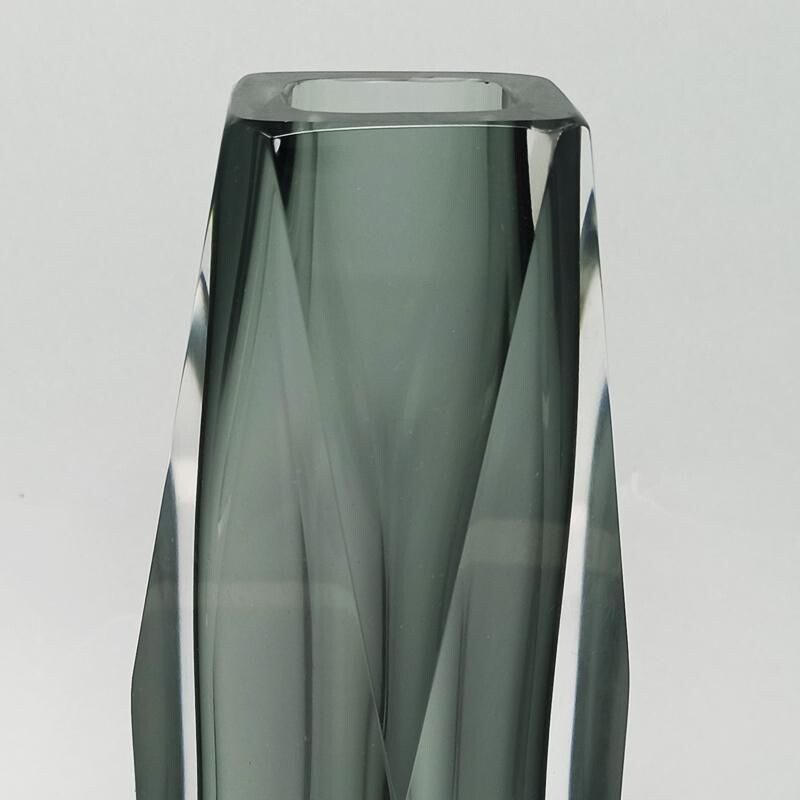 Vintage Grey Vase Designed By Flavio Poli for Seguso 1960s