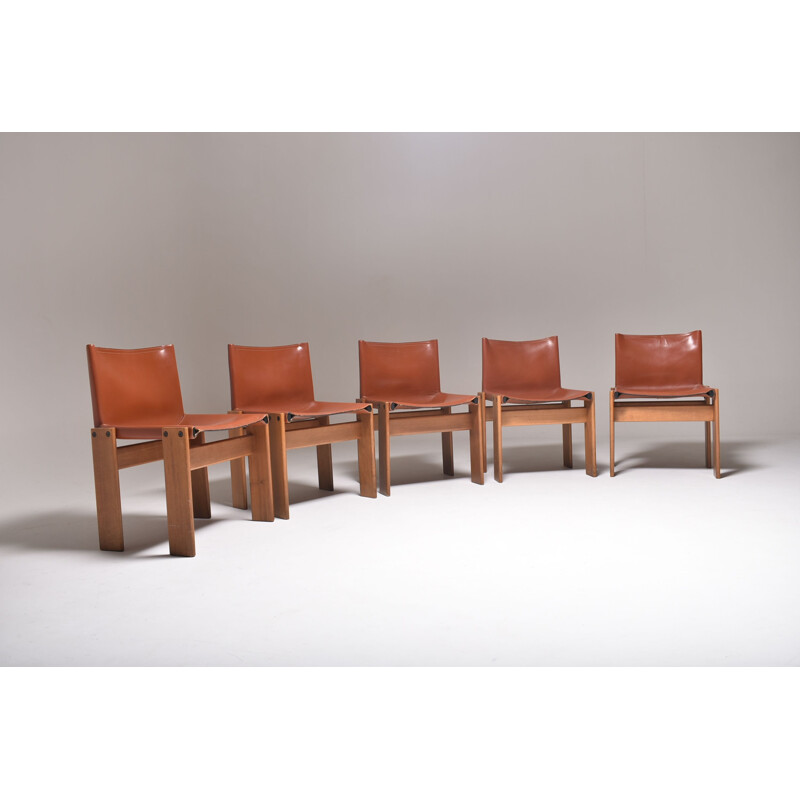 Set of 5 vintage Monk chairs by Afra and Tobia Scarpa 1970