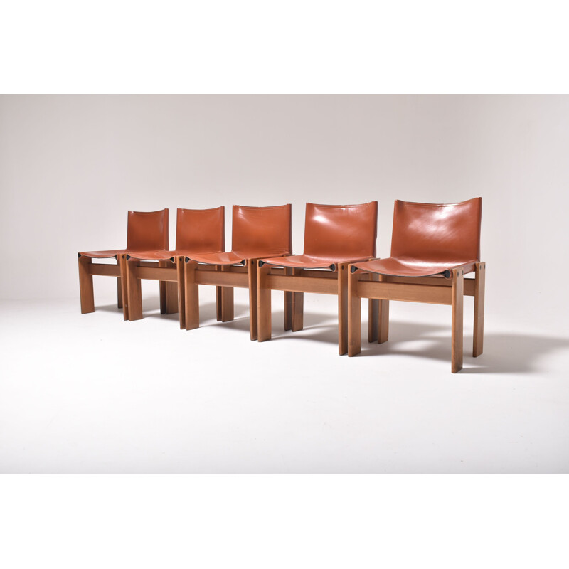 Set of 5 vintage Monk chairs by Afra and Tobia Scarpa 1970