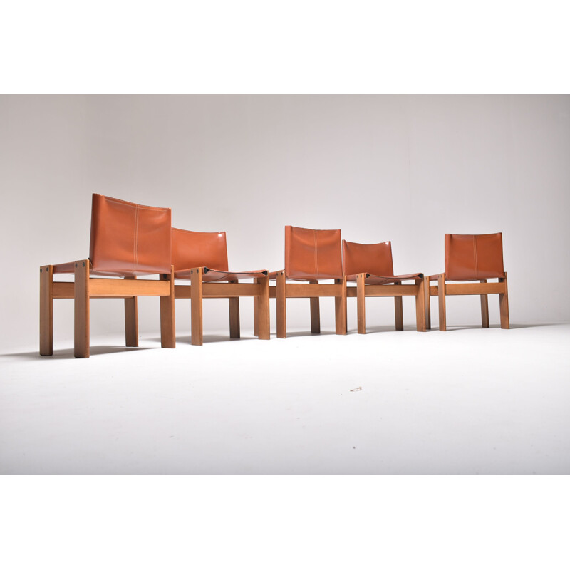 Set of 5 vintage Monk chairs by Afra and Tobia Scarpa 1970