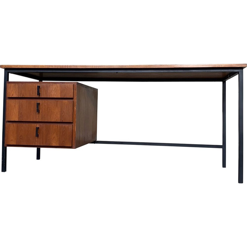 Bureau vintage teck et formica Paul Geoffroy 1950