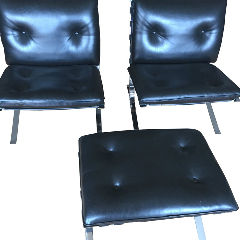 Pair of "Joker" Airbone low chairs, Olivier MOURGUE - 1960s
