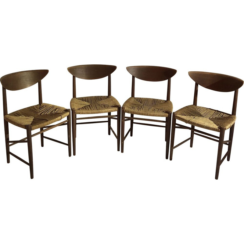 Suite of 4 vintage Peter Hvidt chairs 