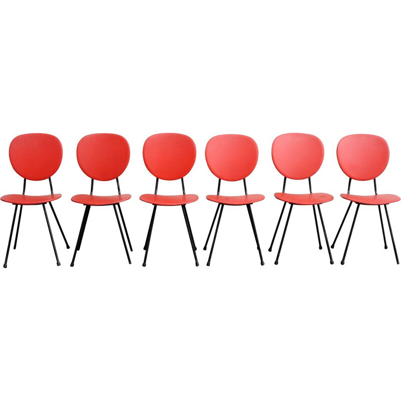 6 chaises vintage Skaï