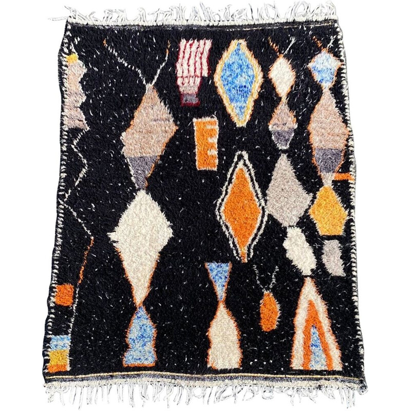 Vintage Berber carpet Azilal black