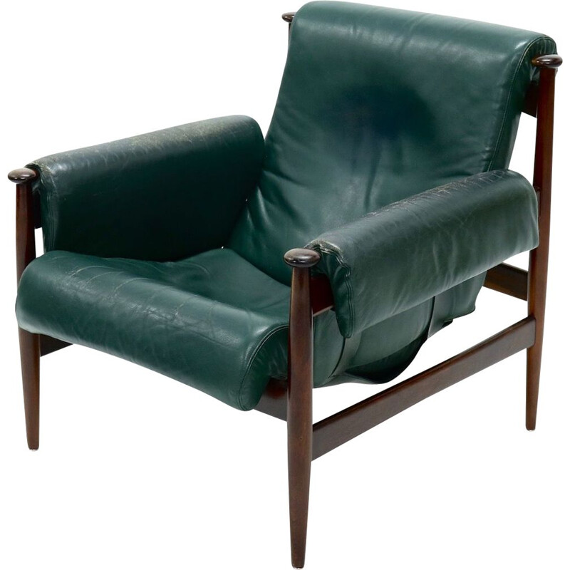 Fauteuil Amiral vintage Easy Chair de Ire Möbler Eric Merthen Rosewood Suède 1960