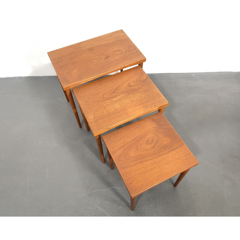 Mid Century Teak Nesting Tables Denmark 1960s