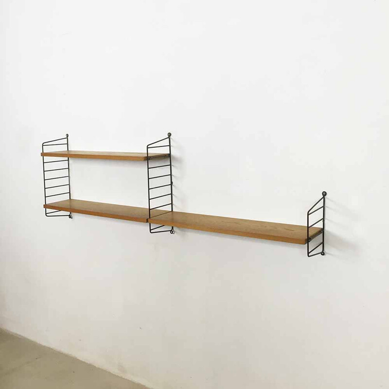 Small String oak shelving system, Nisse STRINNING - 1960s