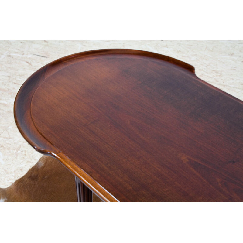 Vintage Mahogany and brass Coffee table by A.Patijn 1950s