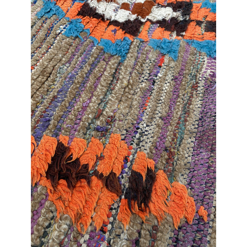 Vintage-Teppich Boujaad antik aus Wolle und Baumwolle
