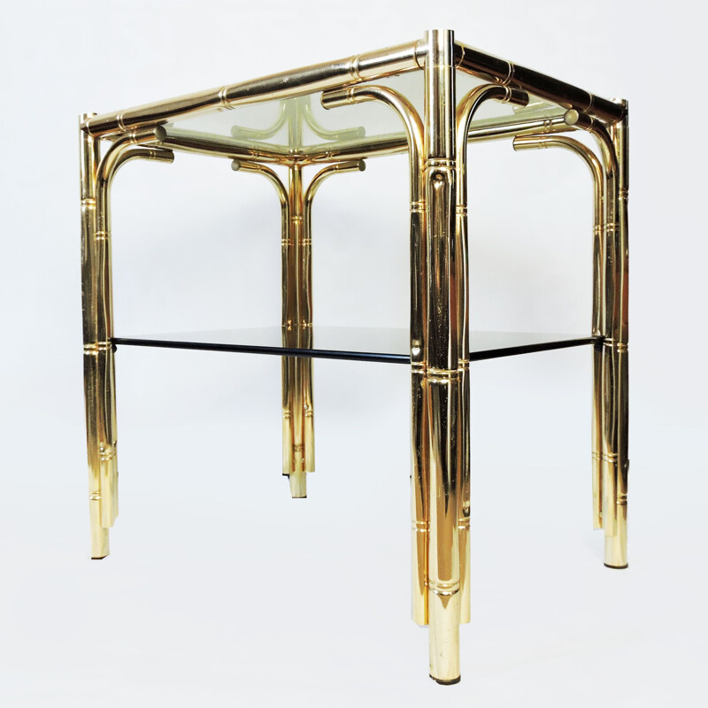 Vintage Faux Bamboo Brass Coffee table, 1970s
