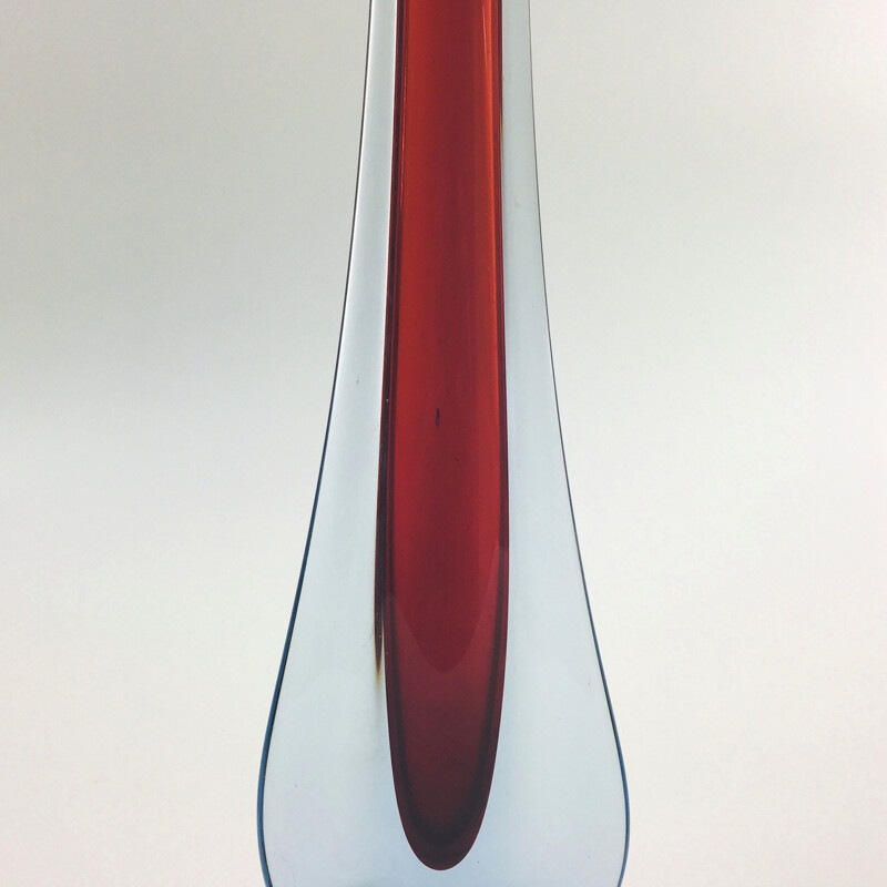 Vase vintage en verre de Murano par Flavio Poli pour Seguso 1960