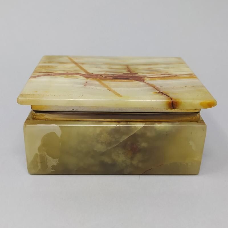 Vintage Green Alabaster Box Made in Italy 1960s